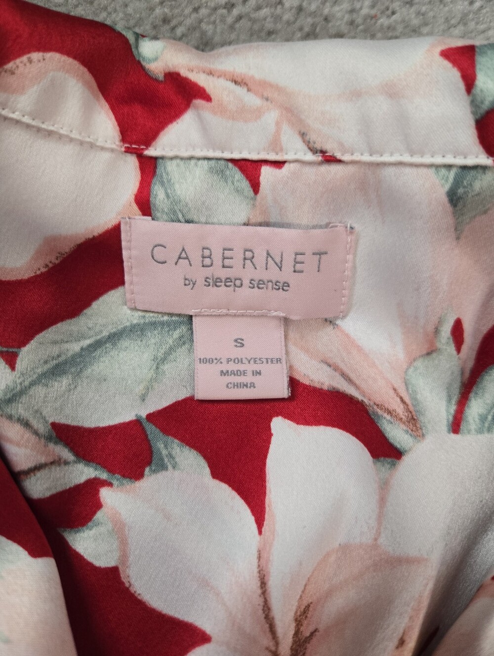 CABERNET by Sleep Sense Red Floral pajama set SZ SMALL - Picture 5 of 11